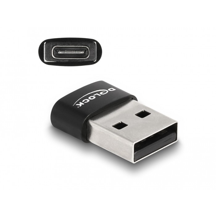 Adapter DELOCK USB 2.0 USB Typ-A St > USB Type-C Bu crna boja