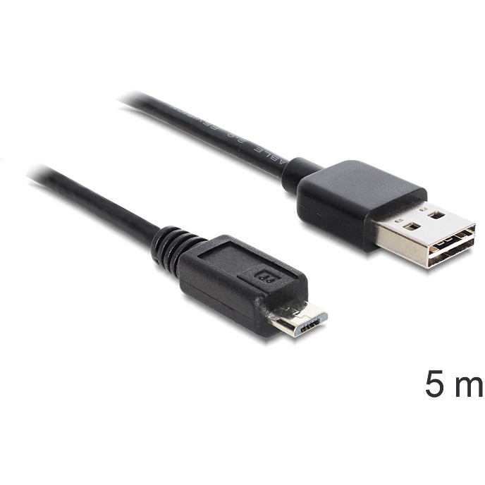 Kabel DELOCK EASY USB 2.0-A > Micro-B Stecker/Stecker 5 m-0