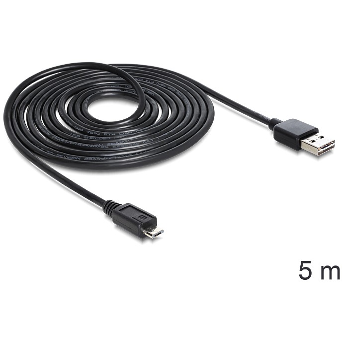 Kabel DELOCK EASY USB 2.0-A > Micro-B Stecker/Stecker 5 m-1