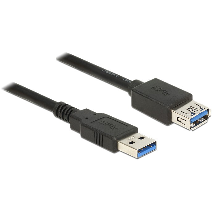 Kabel DELOCK USB Verl. USB3.0 A -> A St/Bu 2.00m crna boja