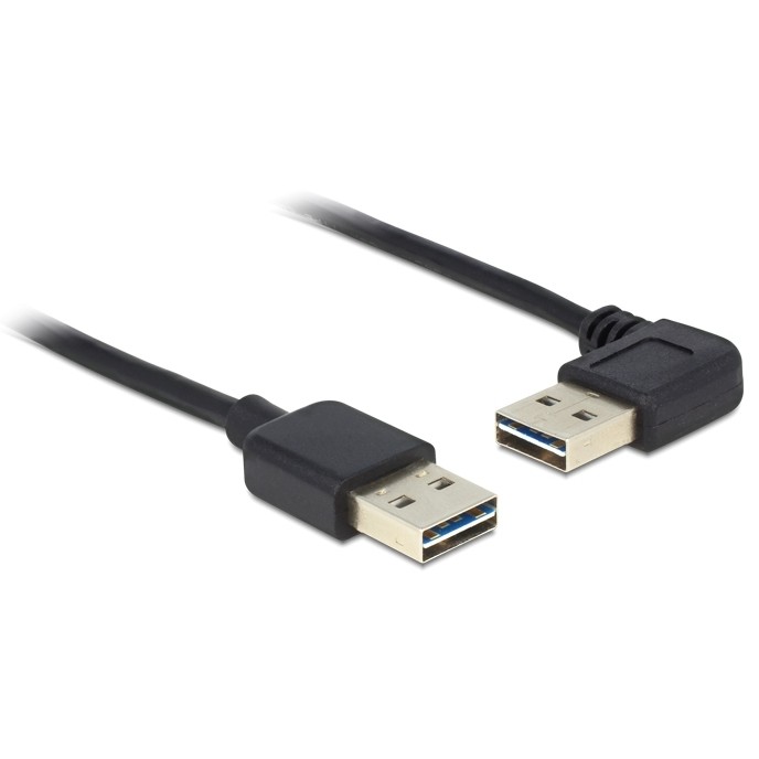 Kabel DELOCK EASY-USB 2.0 Typ-A Stecker > EASY-USB 2.0 Typ-A Stecker gewinkelt lijevo/desno 0.5 m
