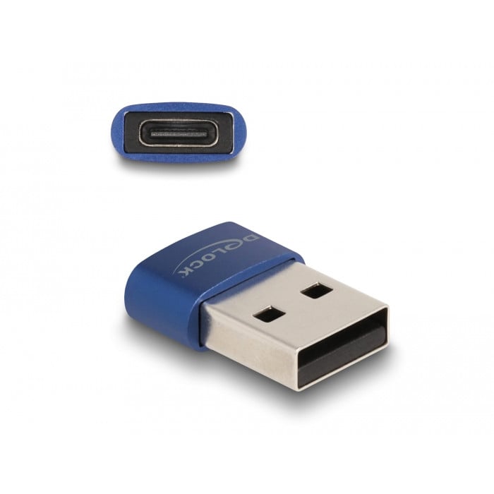 Adapter DELOCK USB2.0 ADA USB Typ-A Stecker zu USB Type-C BU plava