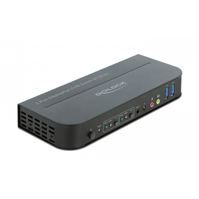 KVM Switch DELOCK DisplayPort 1.4 8K 30Hz s USB 3.0 i audio