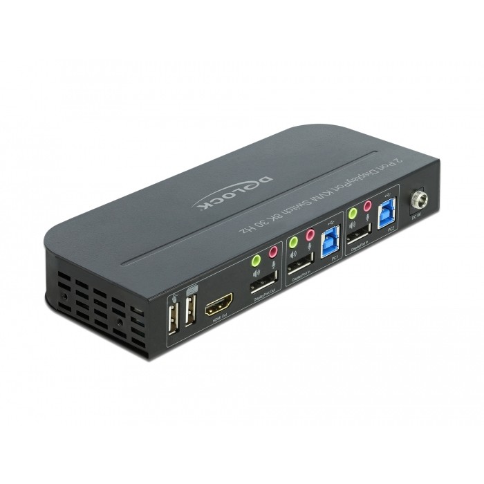 KVM Switch DELOCK DisplayPort 1.4 8K 30Hz s USB 3.0 i audio-1
