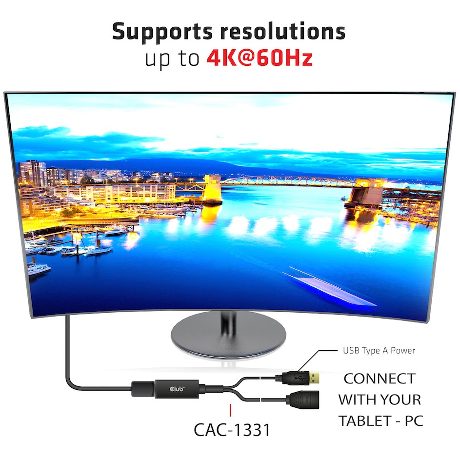Adapter Club 3D HDMI 2.0 > DP 1.2 4K60Hz HDR aktiv-3