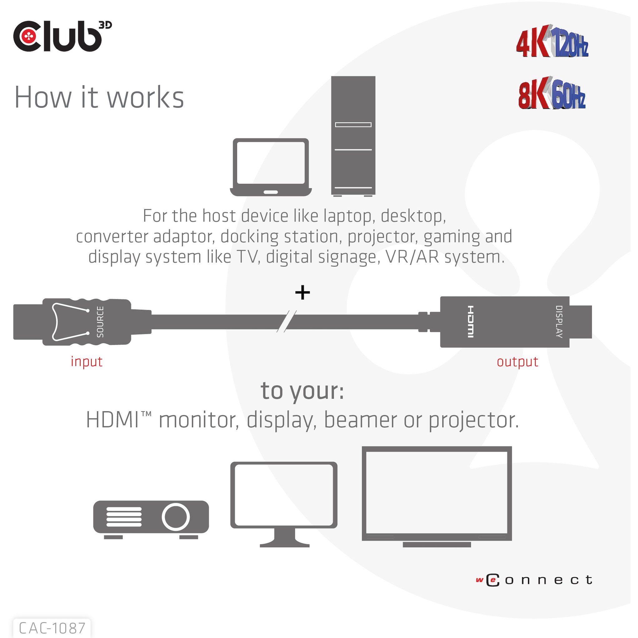 Kabel DisplayPort 1.4 > HDMI HDR 8K60Hz aktiv Club 3D 3m-4