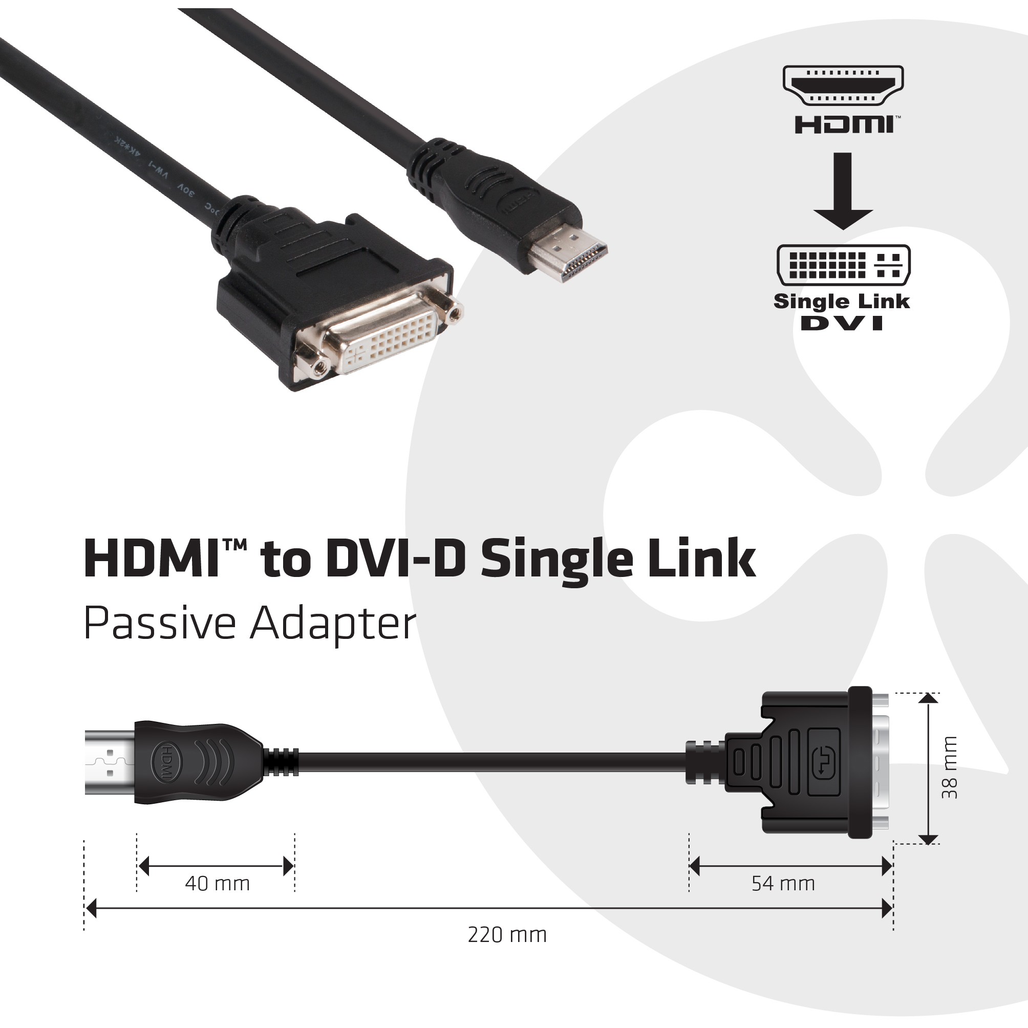 Adapter Club 3D HDMI > DVI St/Bu retail-1