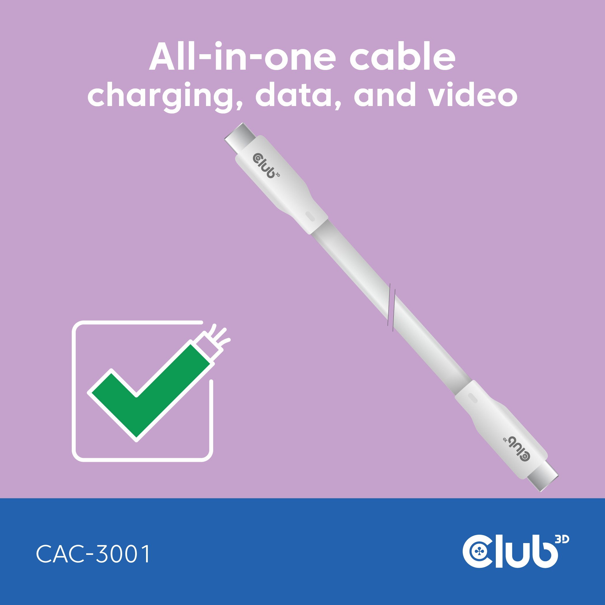 Kabel CLUB 3D Lifestyle USB-C 240W 20Gbps 2m-2