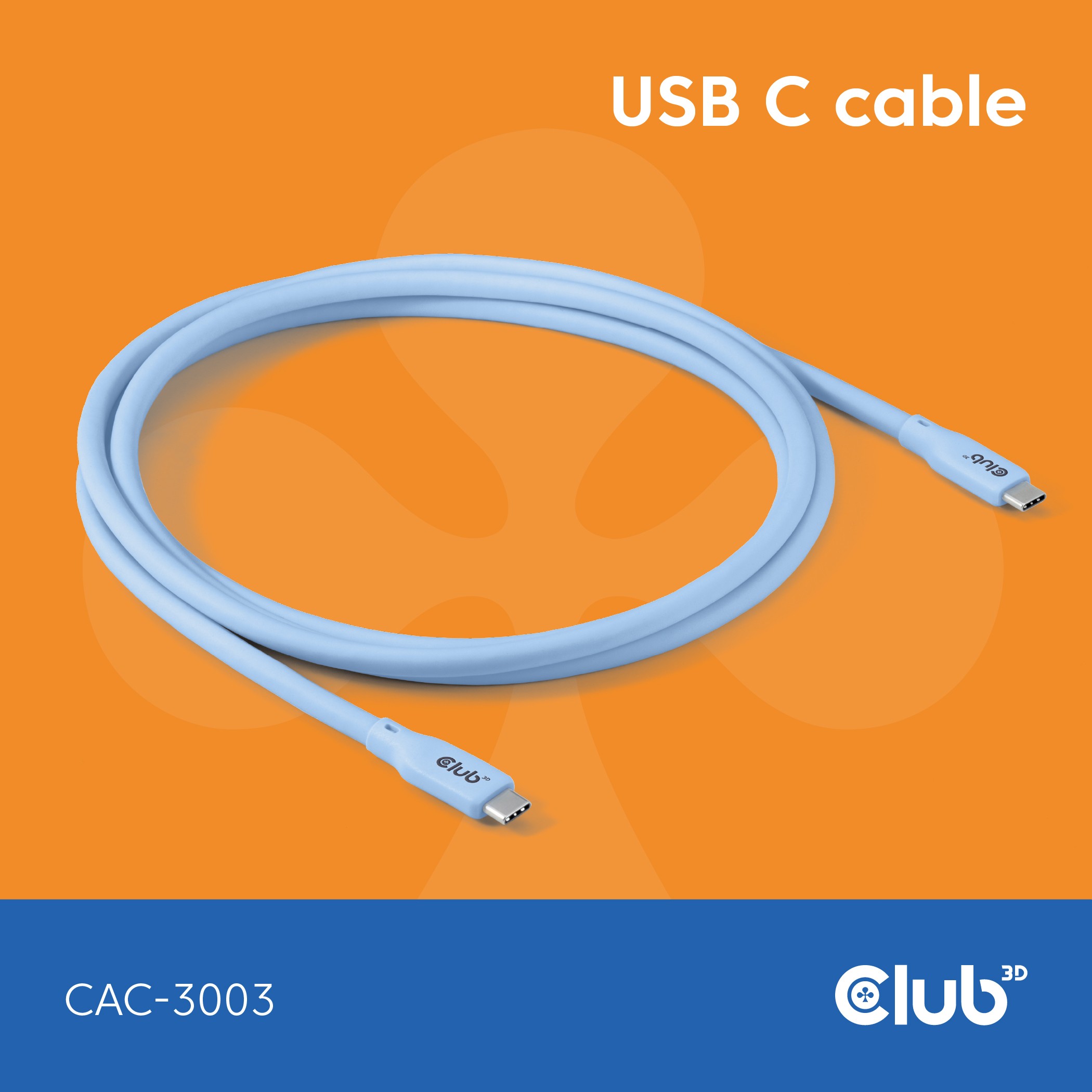 Kabel Club 3D Lifestyle USB-C PD 240W 20Gbps 2m plavi