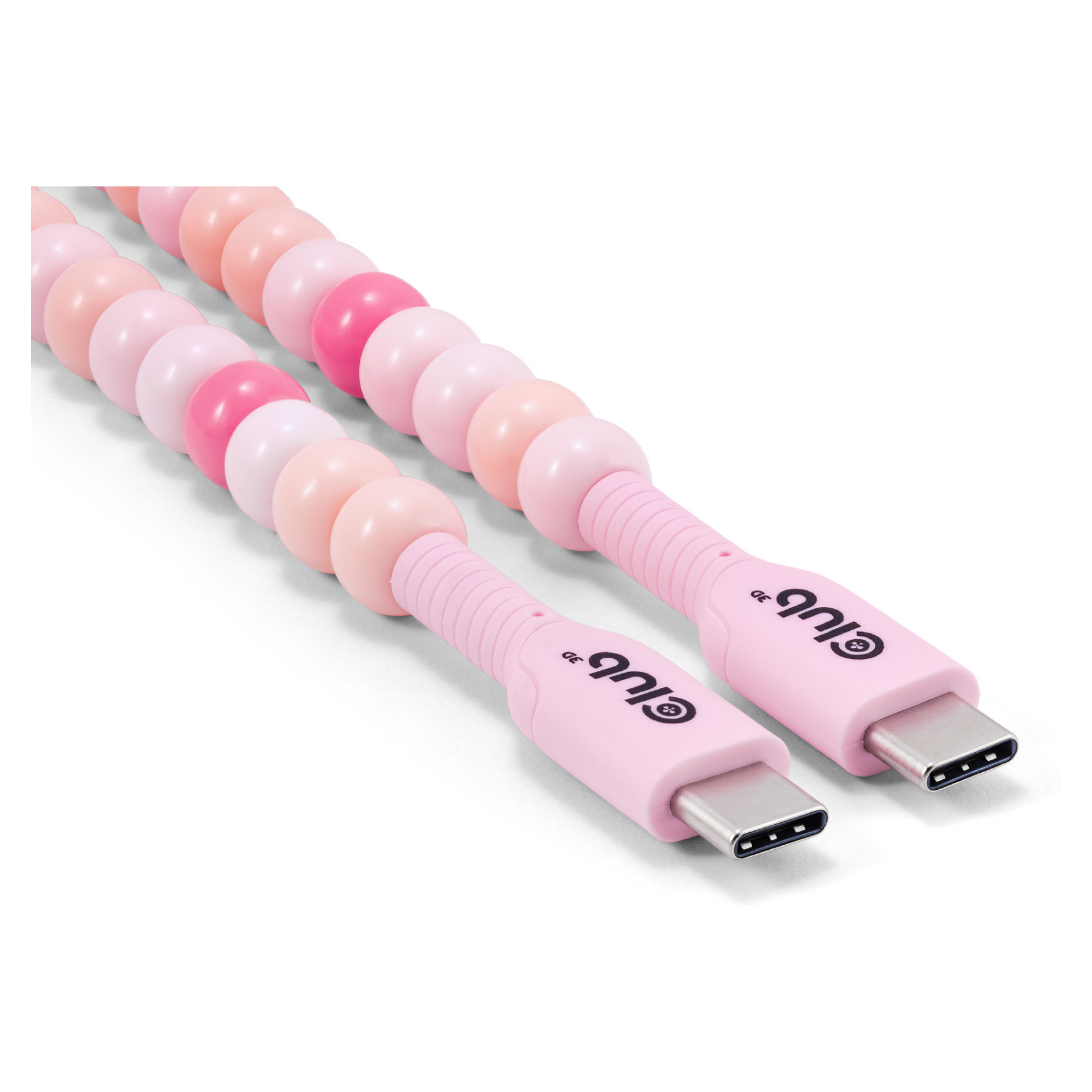 Kabel CLUB 3D Lifestyle USB-C Perlen-Kabel PD60W 480Mbps 2m rosa-7