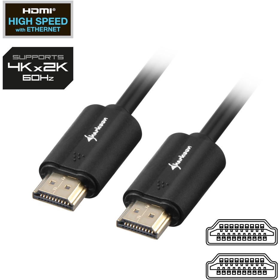 Kabel HDMI -> HDMI SHARKOON 4K 7.5m crna boja-1