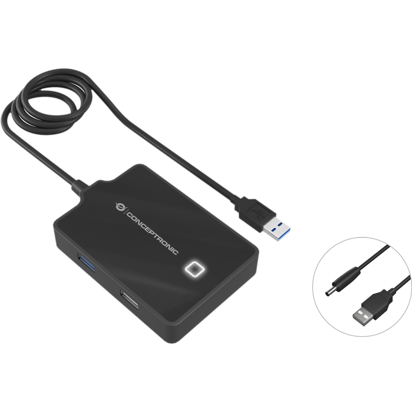 Hub CONCEPTRONIC 4-Port USB-A 3.0 -> 3xA 2.0/A 3.0/DC bez napajanja-0