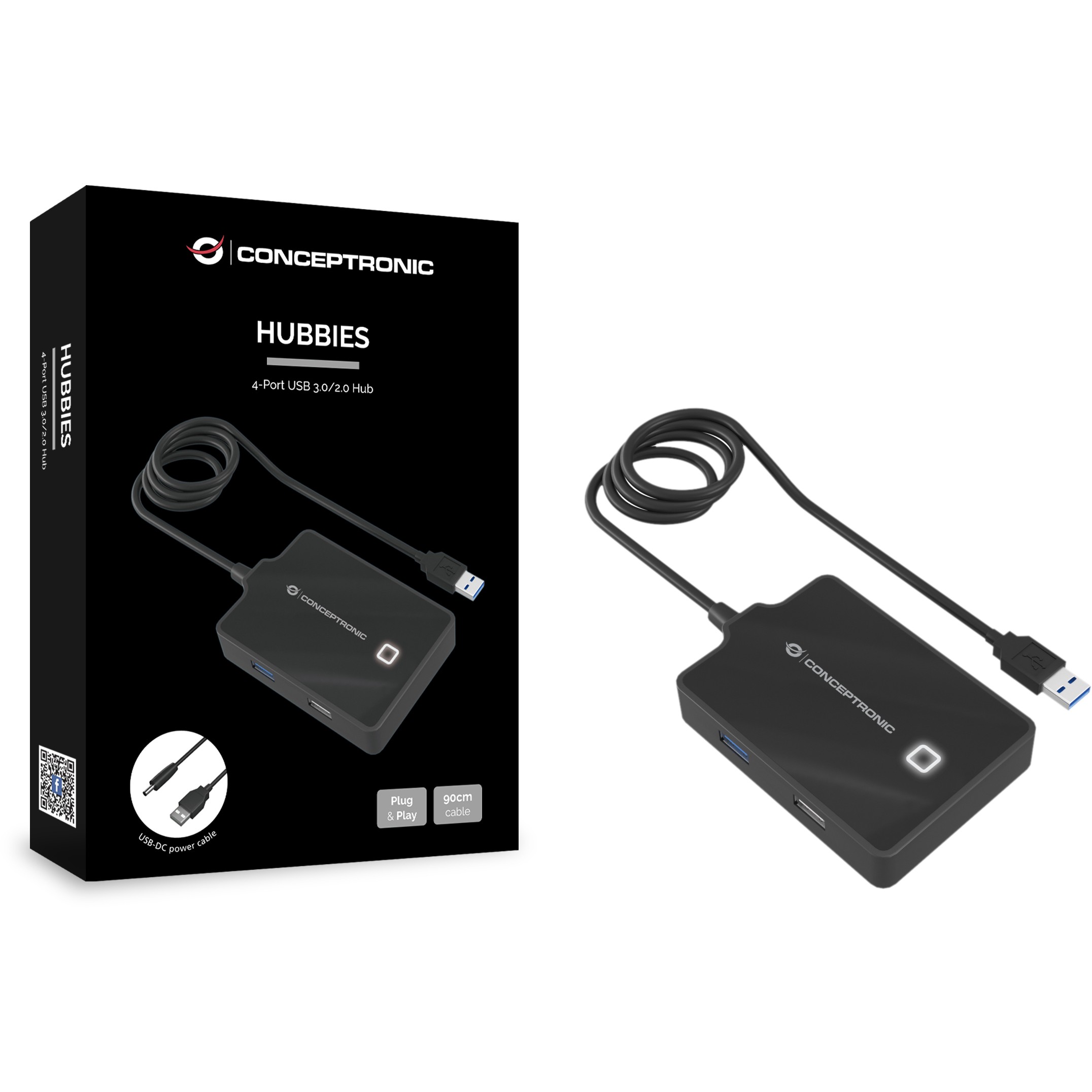 Hub CONCEPTRONIC 4-Port USB-A 3.0 -> 3xA 2.0/A 3.0/DC bez napajanja-2