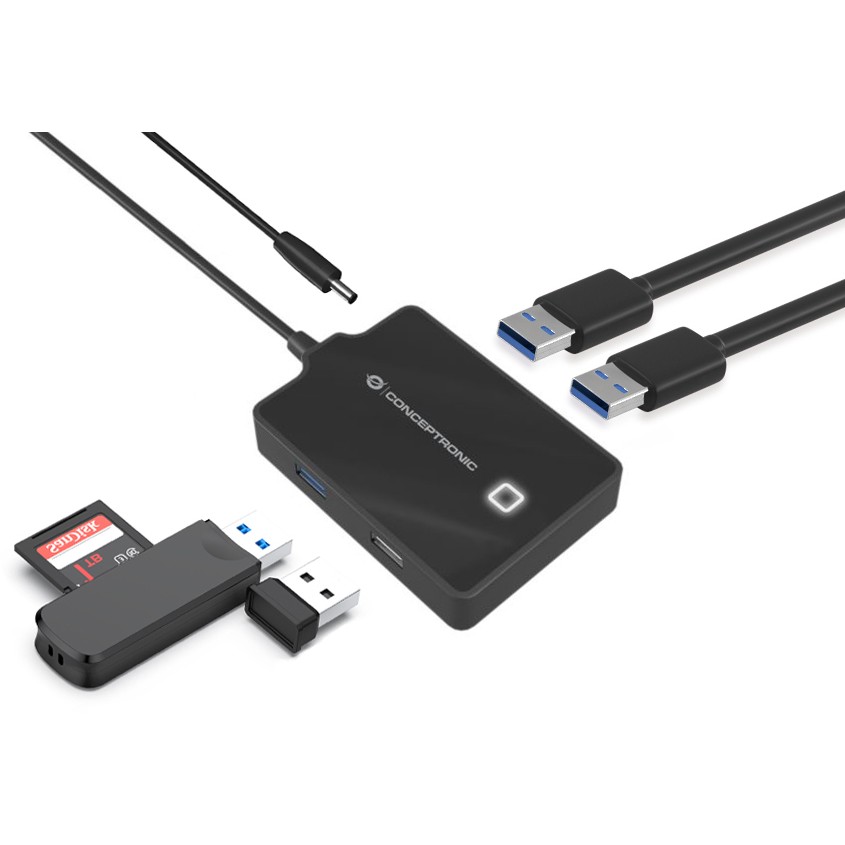 Hub CONCEPTRONIC 4-Port USB-A 3.0 -> 3xA 2.0/A 3.0/DC bez napajanja-3