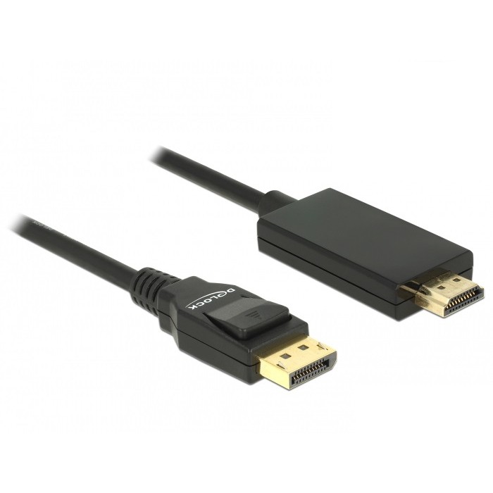 Kabel DELOCK DisplayPort 1.2 na HDMI (pasivni, 4K, 2m, crni)