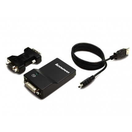 Adapter LENOVO USB 3.0 to DVI/VGA Monitor - 0,7 m, crna boja-1
