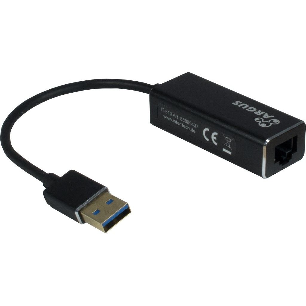 Adapter USB3.0 > RJ45 Gigabit Lan 1000 MBit/s Inter-Tech Black-0