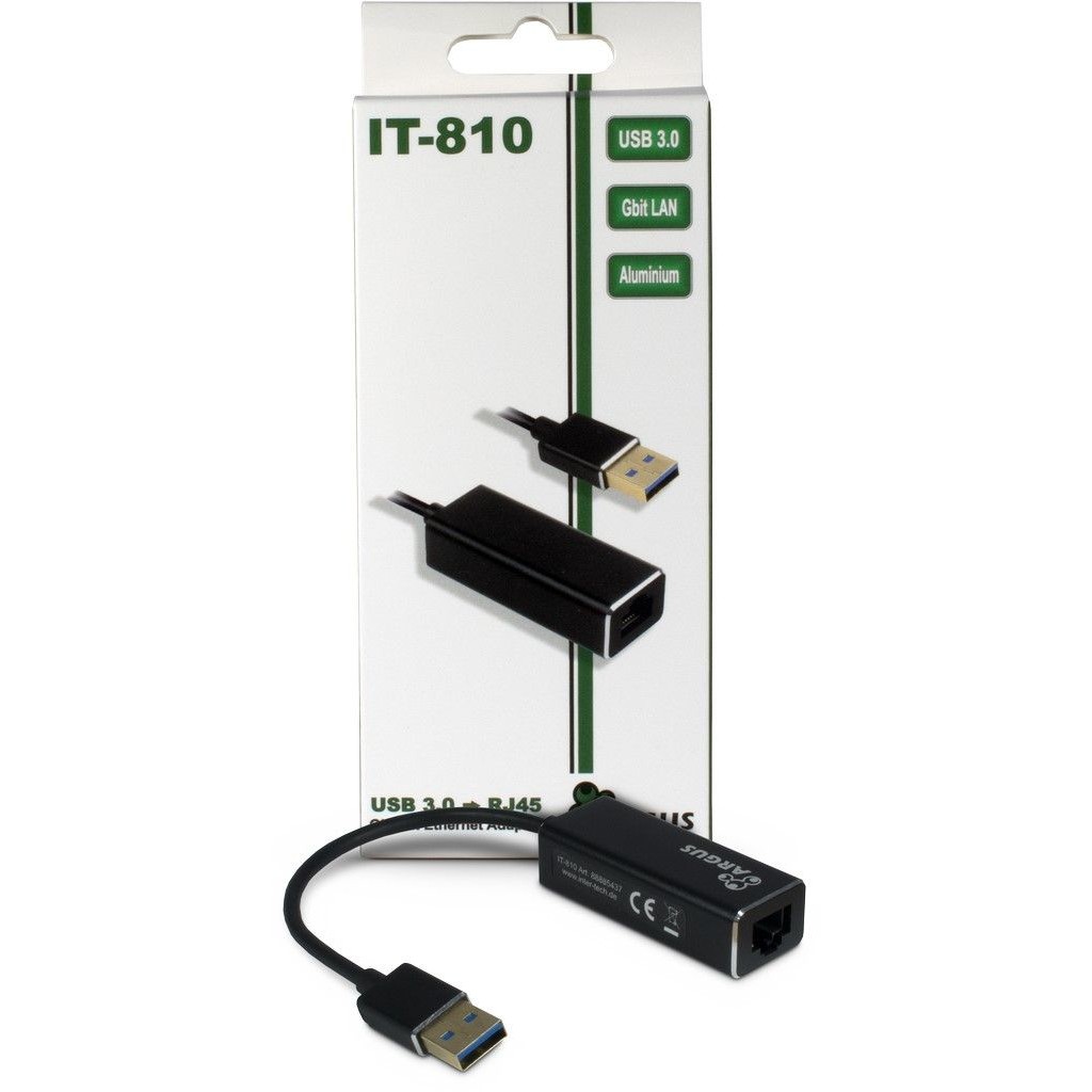 Adapter USB3.0 > RJ45 Gigabit Lan 1000 MBit/s Inter-Tech Black-1