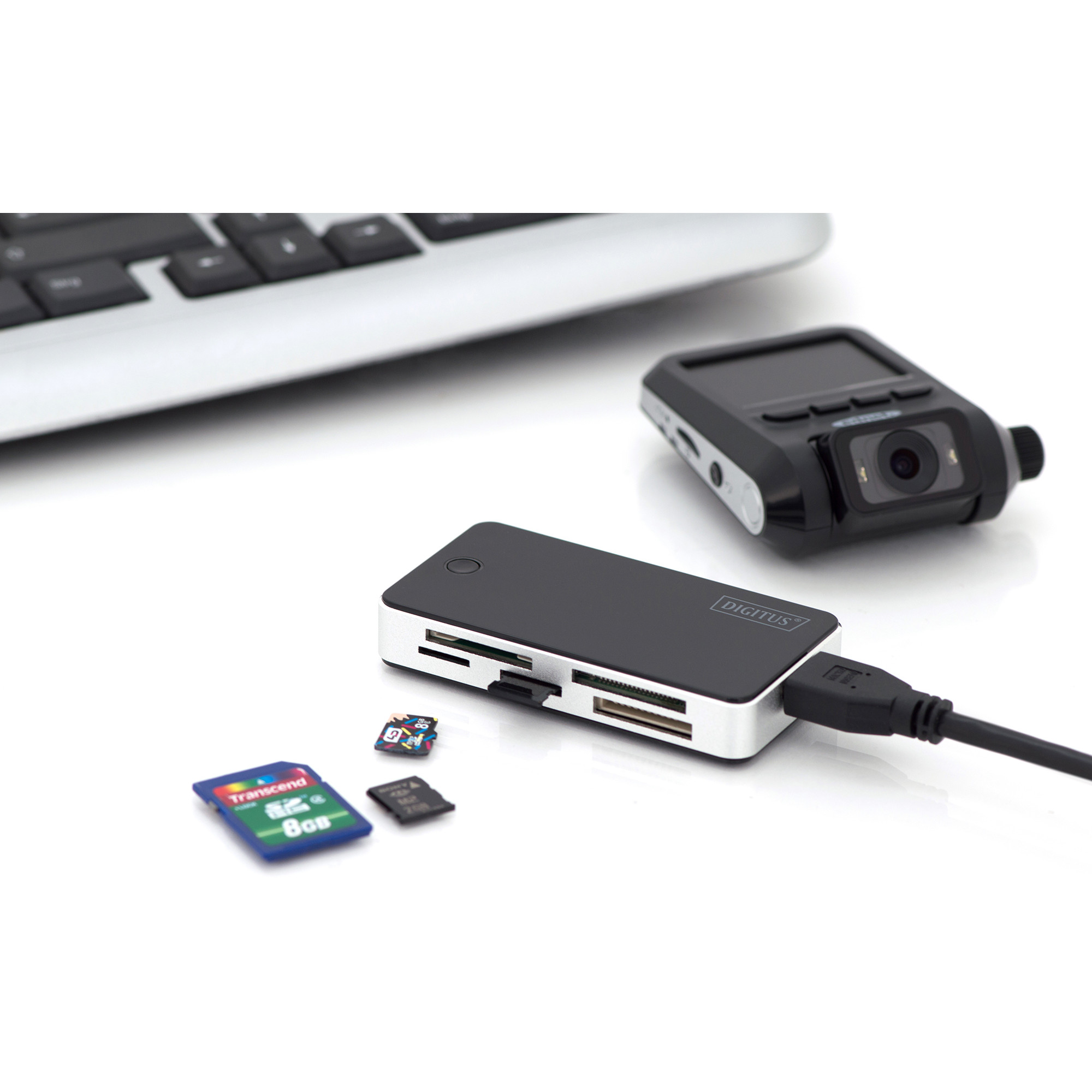 Čitač kartica DIGITUS USB3.0, eksterni, crno-srebrni-1