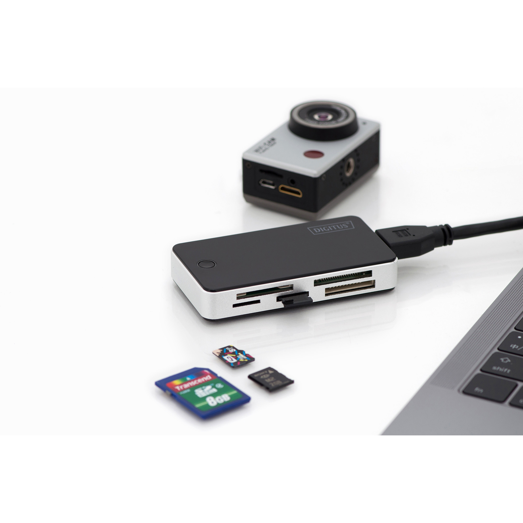 Čitač kartica DIGITUS USB3.0, eksterni, crno-srebrni-6