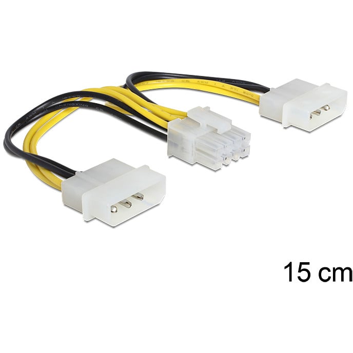 Adapter DELOCK EPS12V 8-polig > 4-polig (BU-ST) 15cm