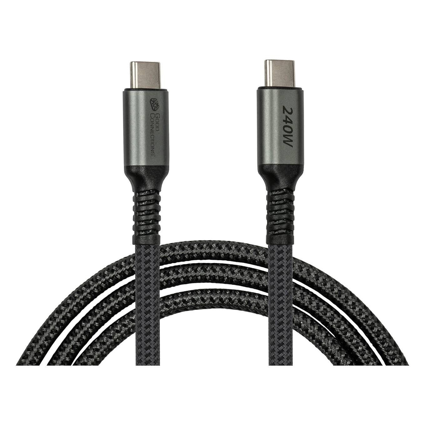 USB-C kabel GOODCONNECTIONS (USB-C 2.0, 240W, 0.5m, pleteni, antacit)-1