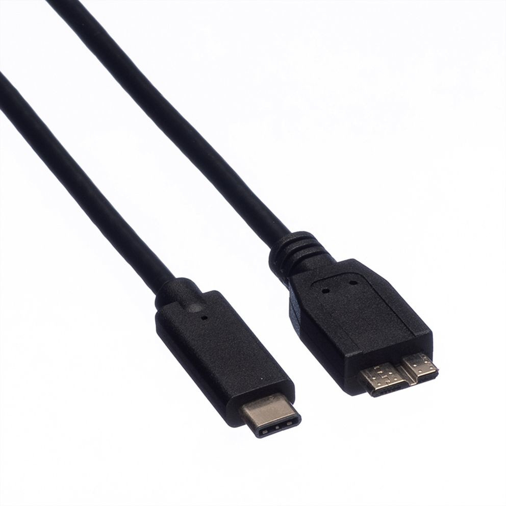 Kabel ROLINE USB 3.2 Gen 1 C-Micro B ST/ST crna boja 1m-1
