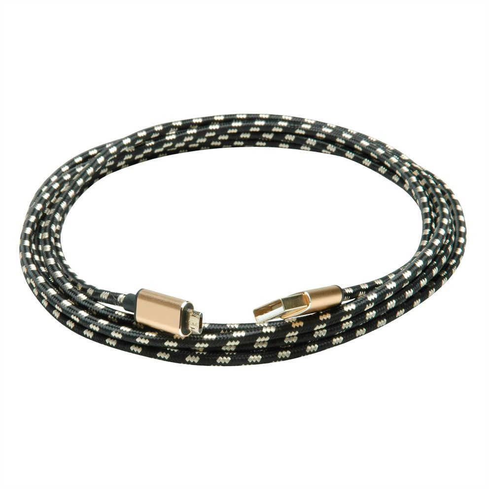 Kabel ROLINE GOLD USB 2.0 Typ A ST - Micro B ST reversibel 0,8m-2