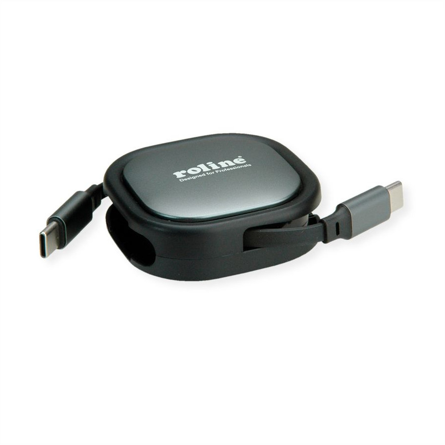 Kabel ROLINE USB 2.0 Aufrollbares C-C ST/ST crna boja 1.2m-0
