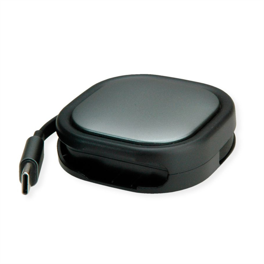 Kabel ROLINE USB 2.0 Aufrollbares C-C ST/ST crna boja 1.2m-2