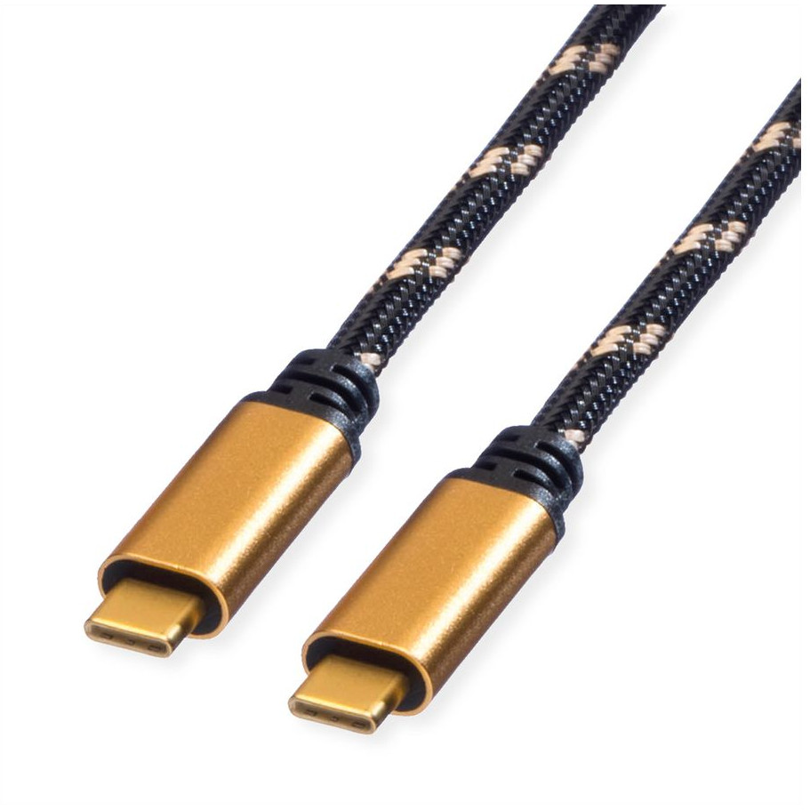 Kabel ROLINE GOLD USB4 Gen3x2 C-C ST/ST 40Gbit/s 100W crna / gold 1m-0