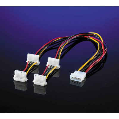 Kabel ROLINE Y-Kabel 4 pol. HDD / 4x 4 pol. HDD abgewinkelt 0,45m-1