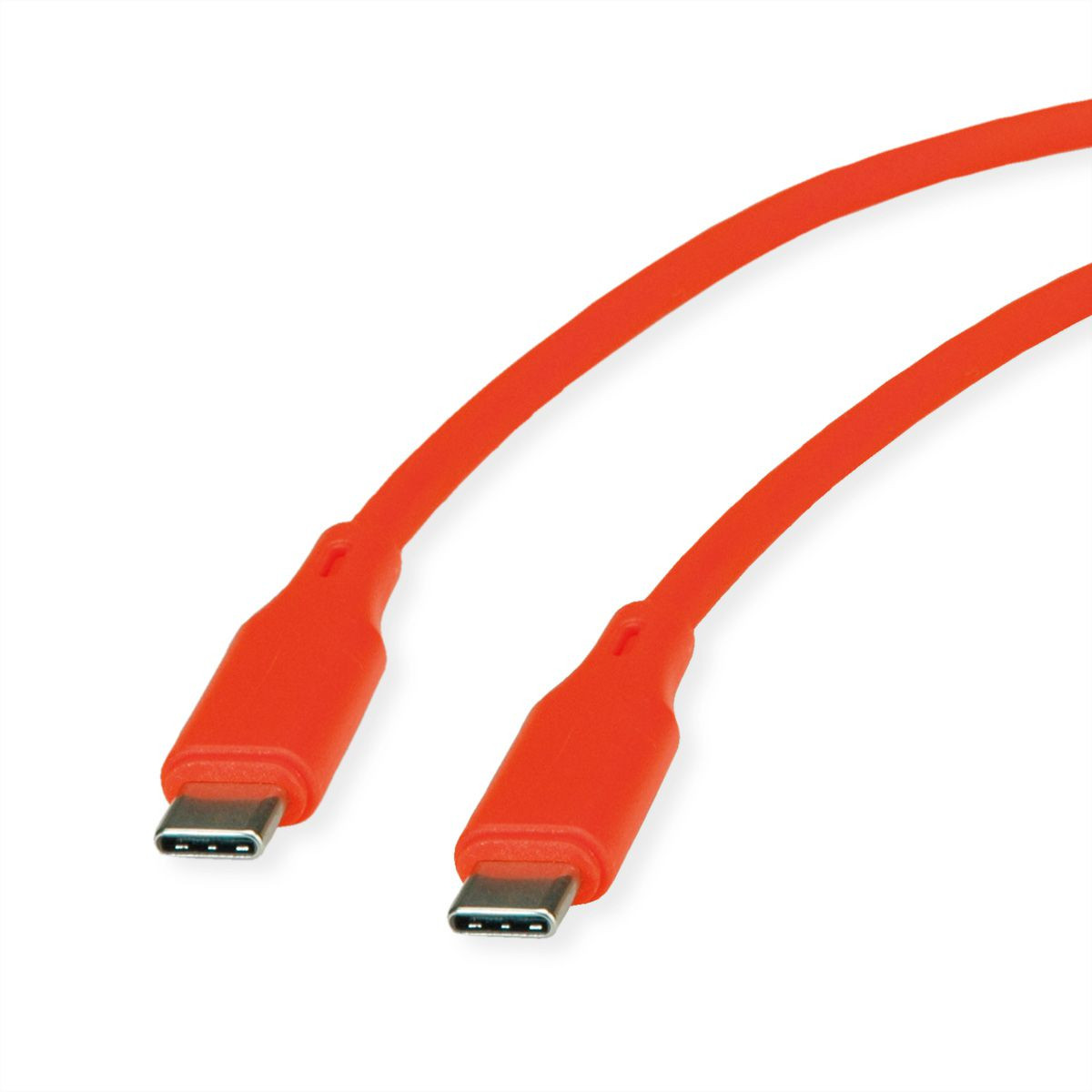 Kabel ROLINE USB 2.0 Typ C-C ST/ST Silikon 60W orange 1 m