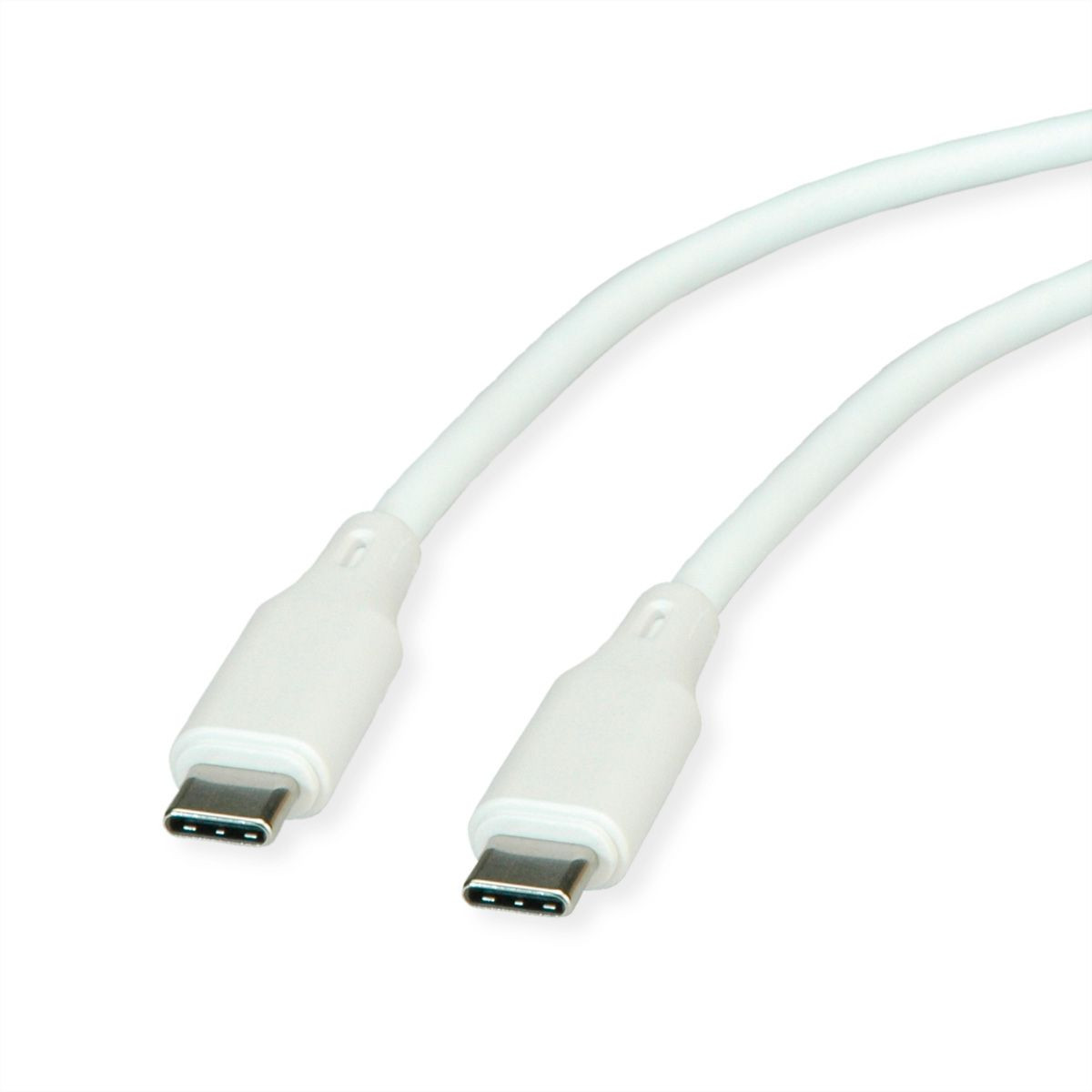 Kabel ROLINE USB 2.0 Typ C-C ST/ST Silikon 60W bijeli 1 m