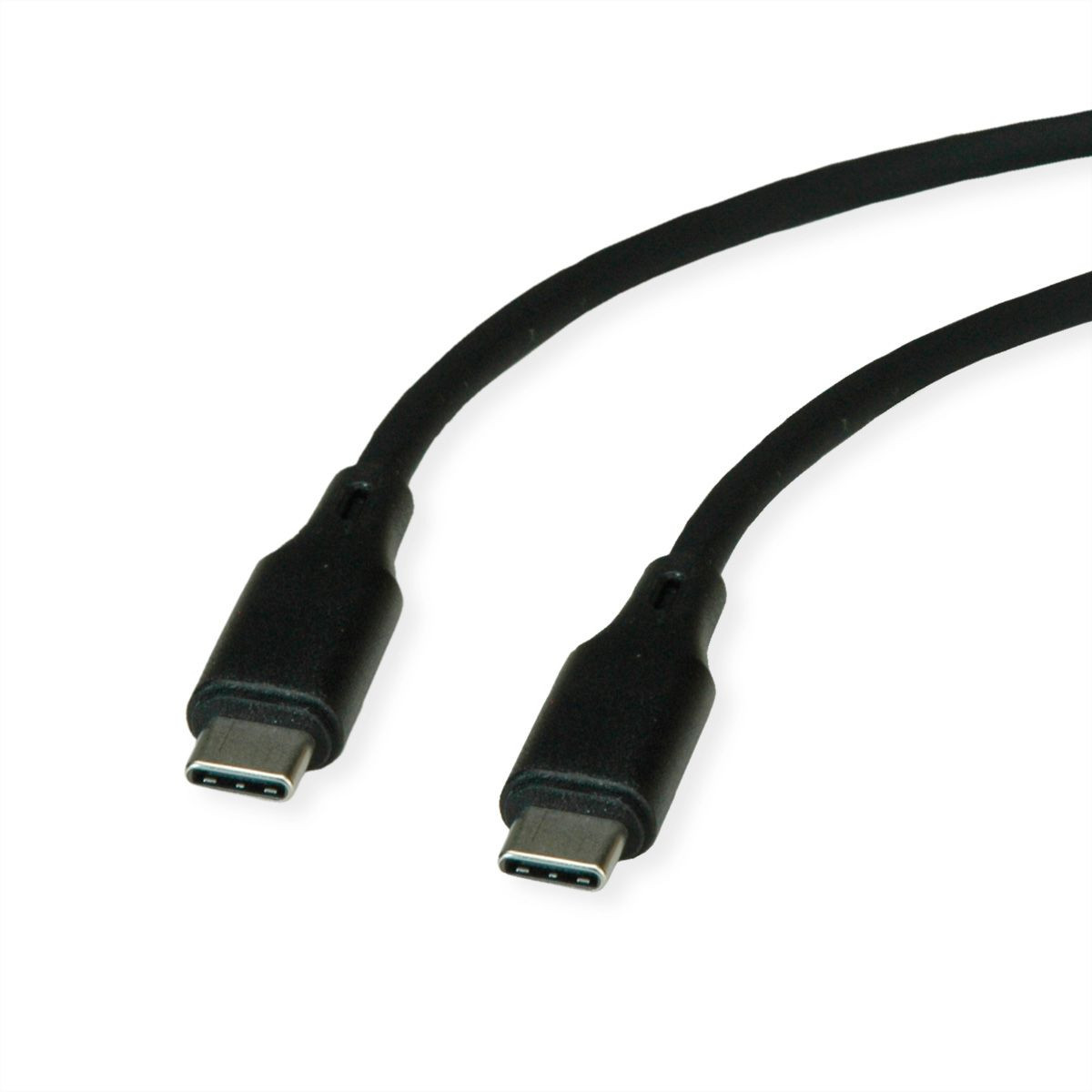 Kabel ROLINE USB 2.0 Typ C-C ST/ST Silikon 60W crna boja 1 m-0
