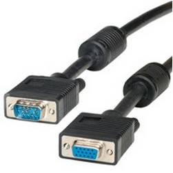 Kabel ROLINE VGA-Kabel HD15 ST - BU mit Ferritkern 20m