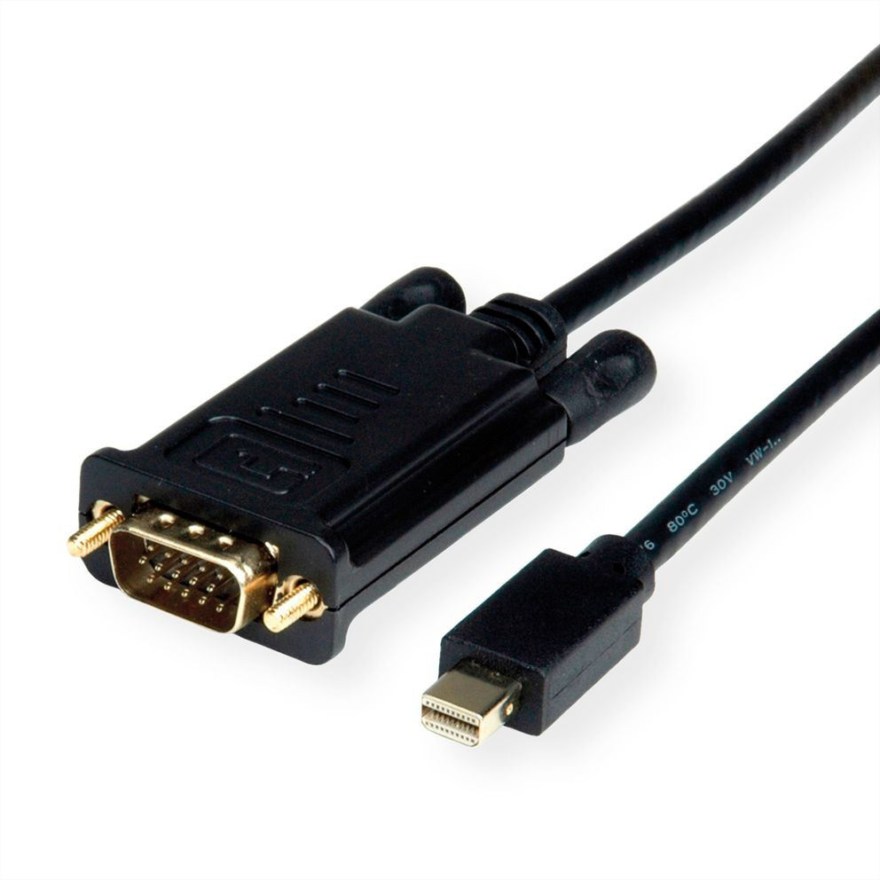 Kabel ROLINE Mini DisplayPort-VGA Mini DP ST - VGA ST crna boja 3m
