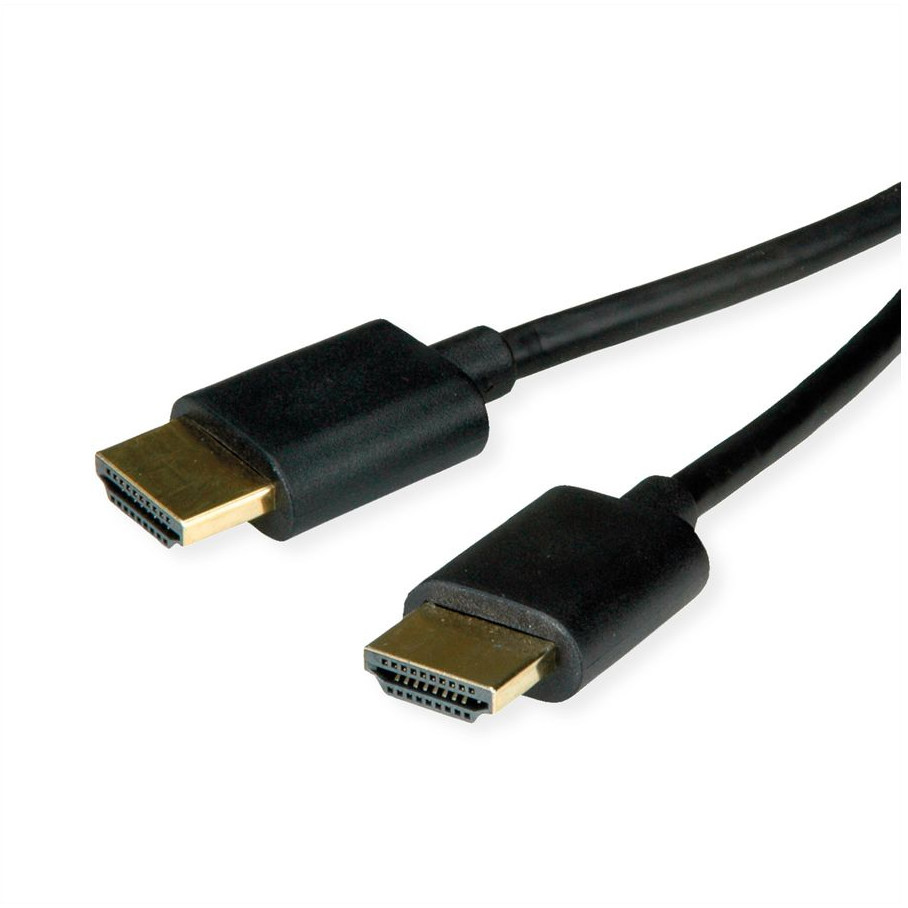 Kabel ROLINE HDMI High Speed Kabel mit Ethernet Slim ST-ST crna boja 1m-0