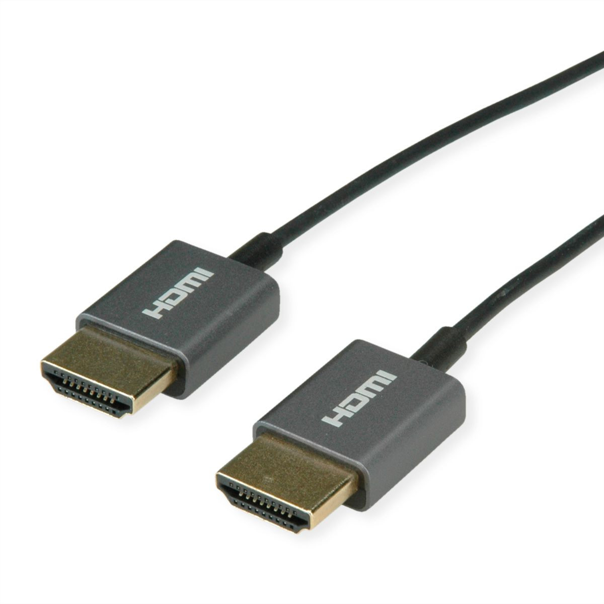 Kabel ROLINE 8K HDMI Ultra HD s Ethernetom, ST/ST, ultra-tanak, koaksijalni, crna boja, 1,5 m-0