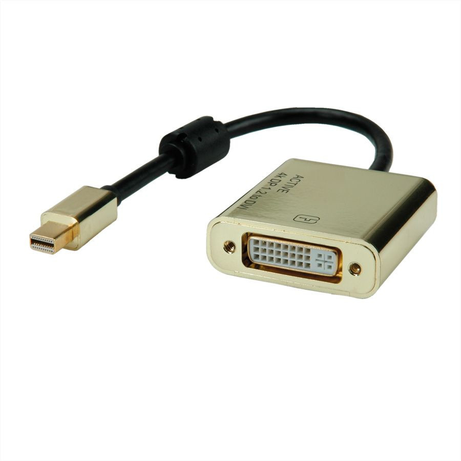 Adapter ROLINE GOLD 4K Mini DisplayPort-DVI Aktiv v1.2-0