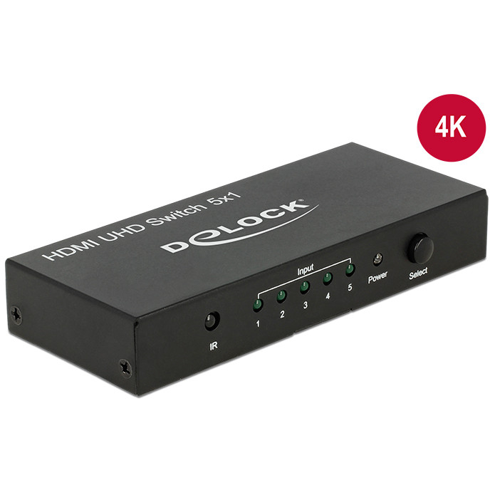 HDMI Switch DELOCK 5 in > 1 out (4K UHD)-0
