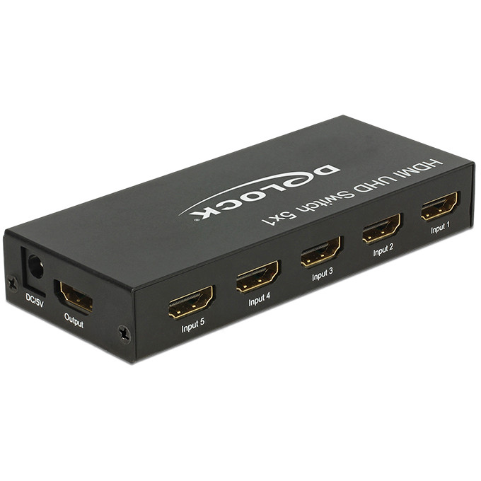 HDMI Switch DELOCK 5 in > 1 out (4K UHD)-1