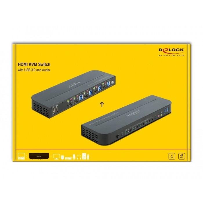 Prekidač DELOCK HDMI KVM Switch 4K 60Hz mit USB 3.0 und Audio-3