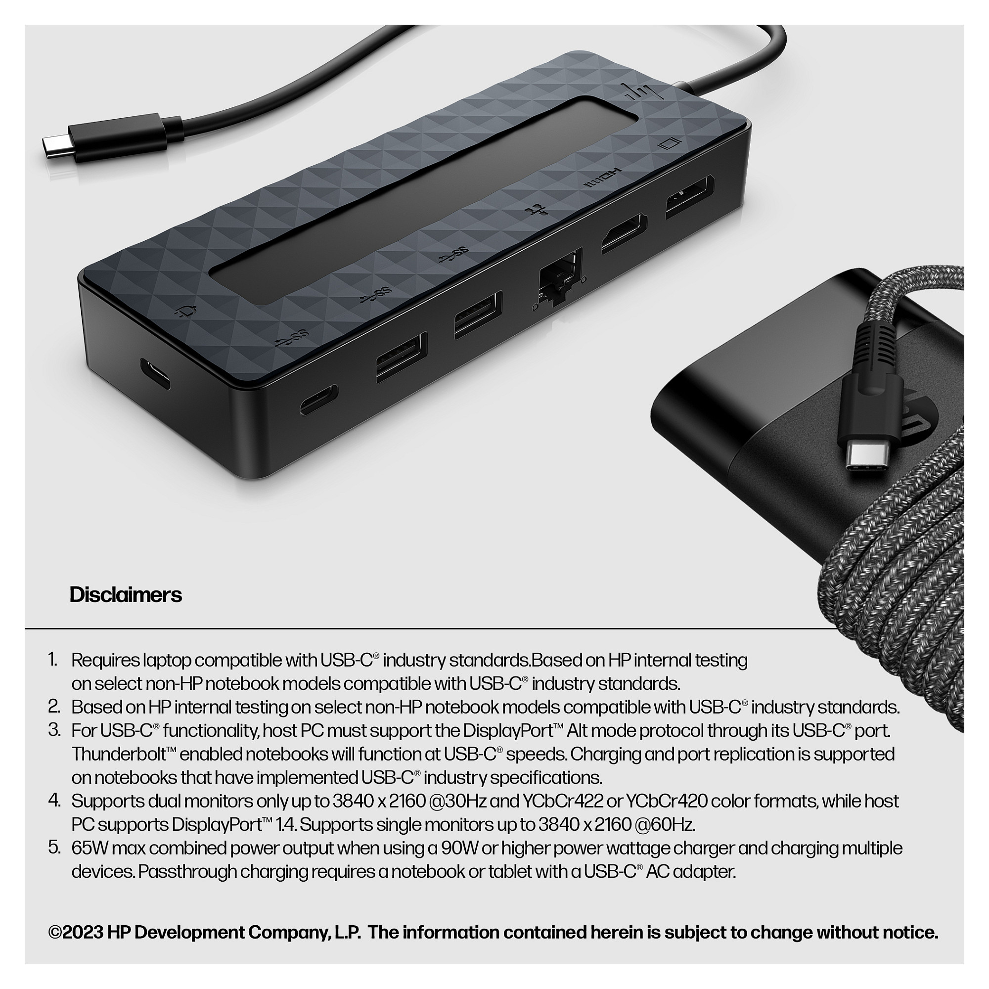 USB-C multiport hub HP Universal (punjač za laptop)-10