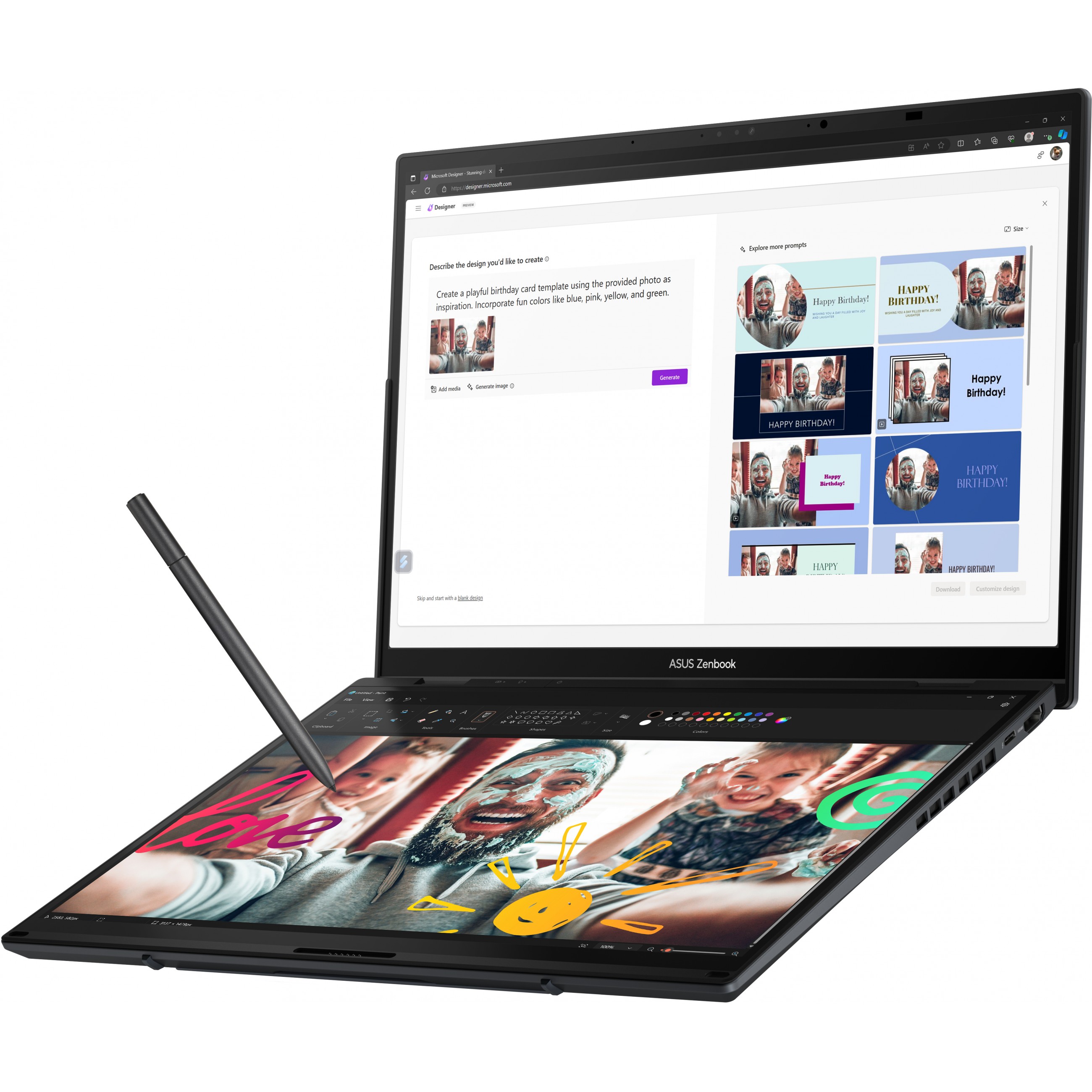 Laptop ASUS ZenBook Duo 14" U9-285H (14" FHD, Intel Core i7, 32GB RAM, 2TB SSD, Intel Iris Xe, Windows 11 Pro, hrvatska tipkovnica, plava boja) – internacionalna non HR tipkovnica-2