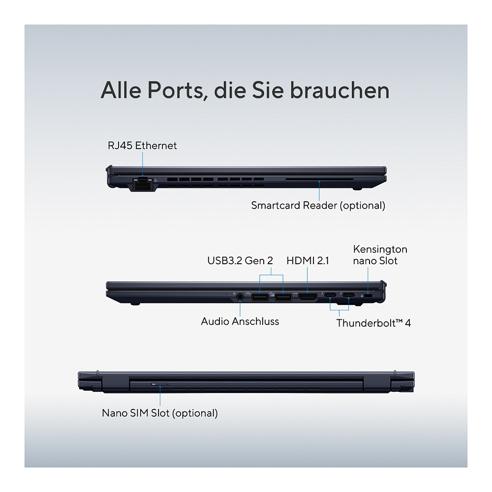 Laptop ASUS ExpertBook B5 16" U7-155U (16", 1920x1200, Intel Core i7, 16GB RAM, 512GB SSD, Intel Iris Xe, Windows 11 Pro, hrvatska tipkovnica, srebrna) – internacionalna non HR tipkovnica-13