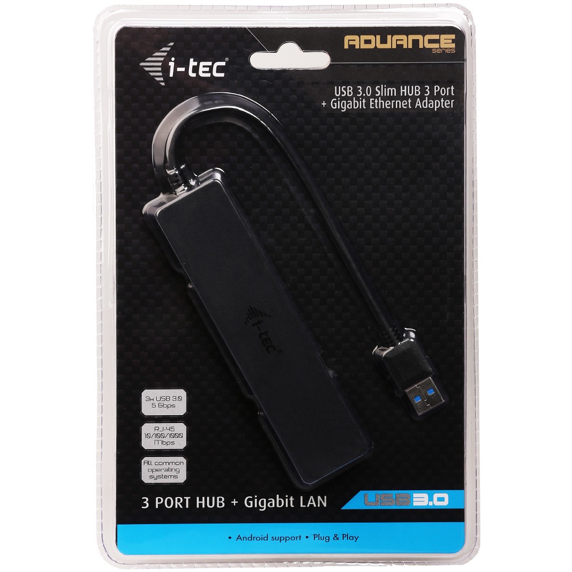 USB Hub I-TEC D I-TEC USB 3.0 SLIM HUB + GLAN-7