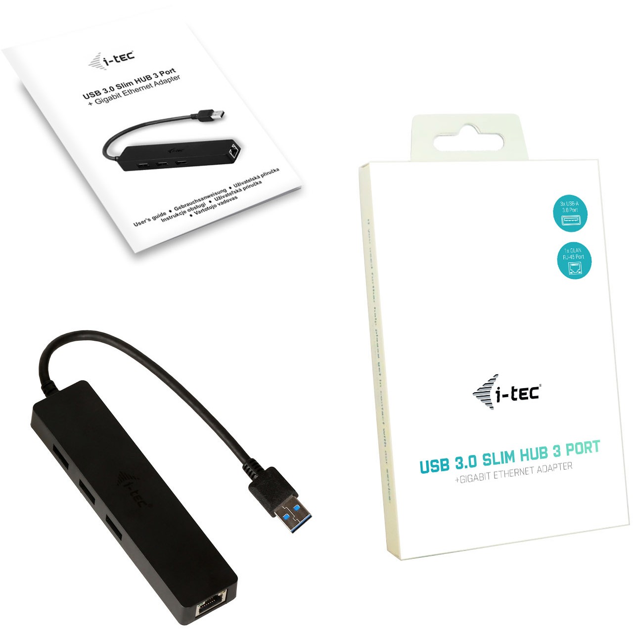 USB Hub I-TEC D I-TEC USB 3.0 SLIM HUB + GLAN-8