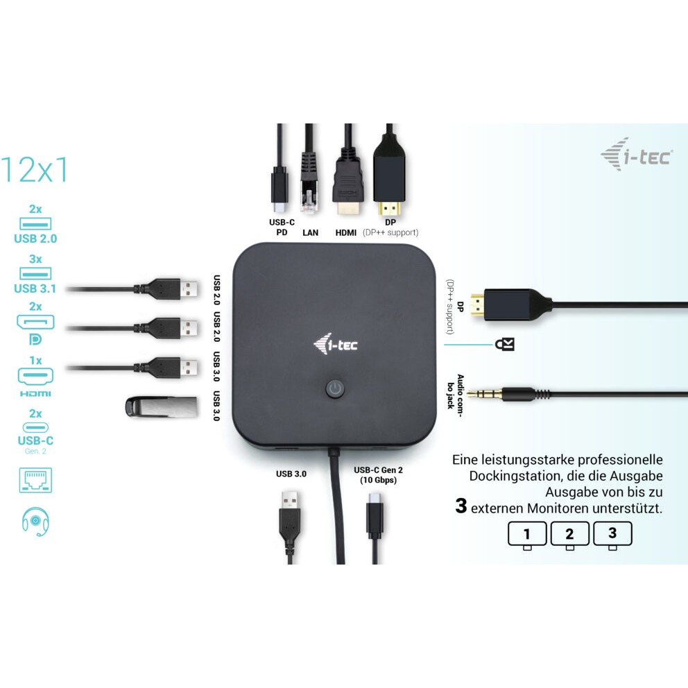 Punjač I-TEC D I-TEC USB-C HDMI+2X DP CHARGER-9