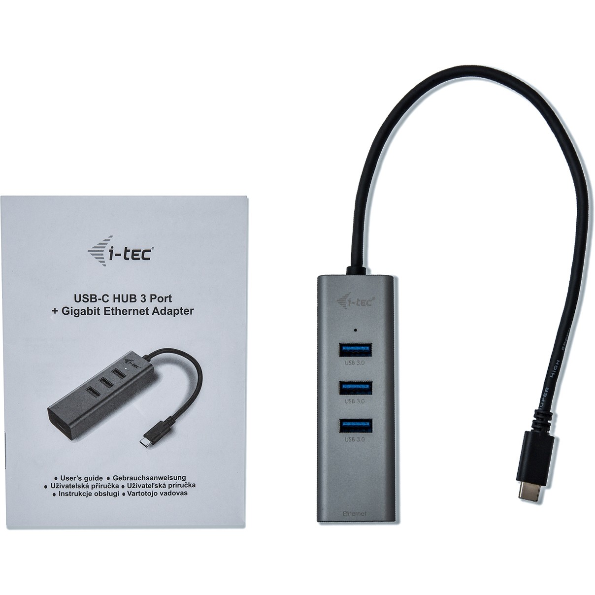 HUB I-TEC USB-C 3-PORT HUB + GLAN-3